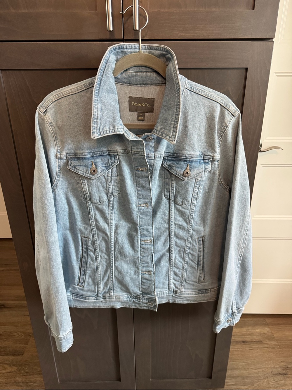 Style & Co. Light Wash Denim Jacket - Pale Blue